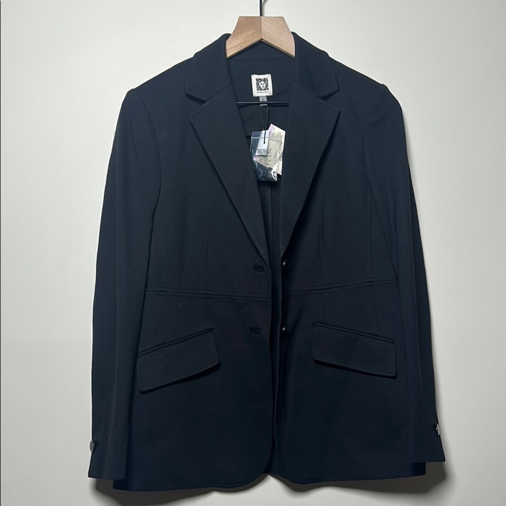 Anne Klein Classic Black Blazer With Stretch Size 6 New With Tags